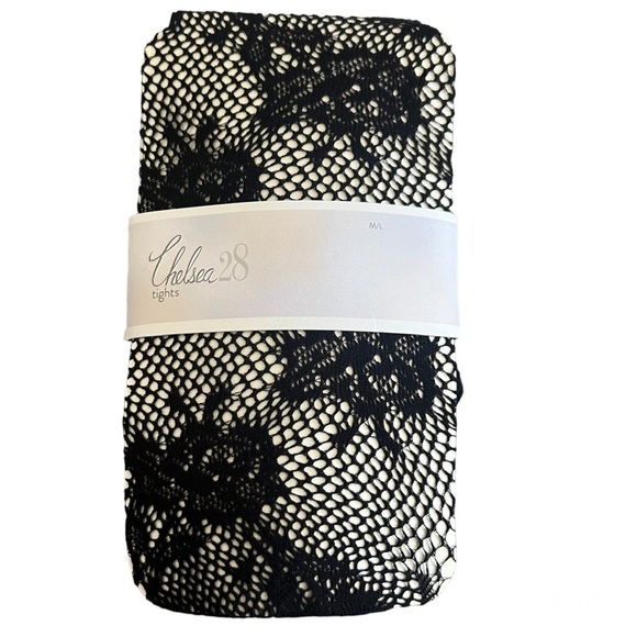 Chelsea28 Accessories - Chelsea28 Black Floral Fish Net Tights NWT M/L